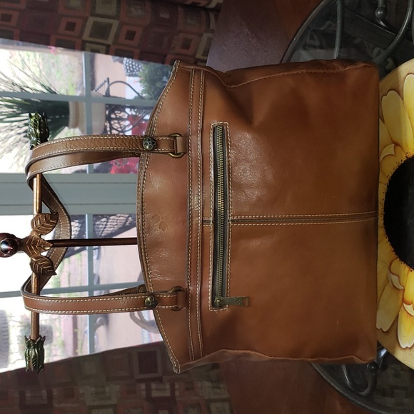 Patricia Nash Handbags - Patricia Nash Poppy Brown Distressed Italian Leather Organizer Shoulder Purse